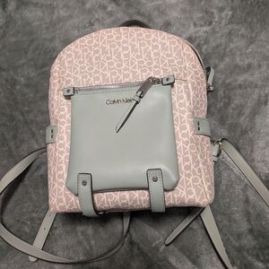 Calvin Klein Pink and Gray Women's Backpack